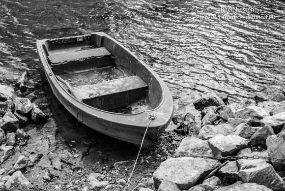 Ein kleines Boot am Rheinufer - Bild Nr. 201511154949